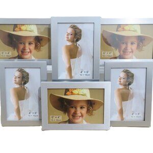 Wall Collage Picture Frames Chrome Wall Mount and Stand alone 6X 4x6 New